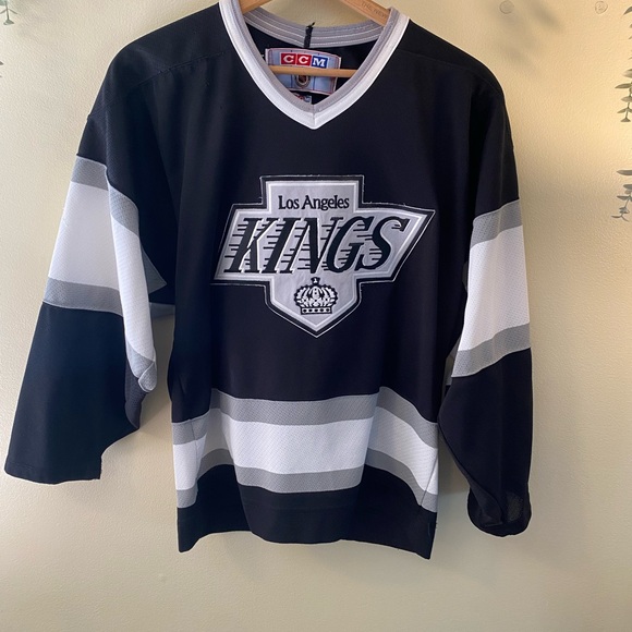 Vintage CCM NHL Los Angeles Kings Hockey Jersey - Black and White - Picture 1 of 4